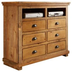 Progressive Furniture Willow Distressed Media Chest, Distressed Pine