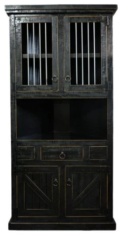 Eagle Furniture Farm House Corner Dinning Hutch/Buffet, Antique Black