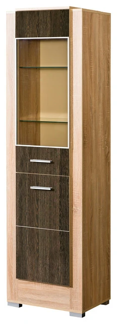 Maxima House Carmelo Glass Cabinet, Arusha/Sonoma Oak